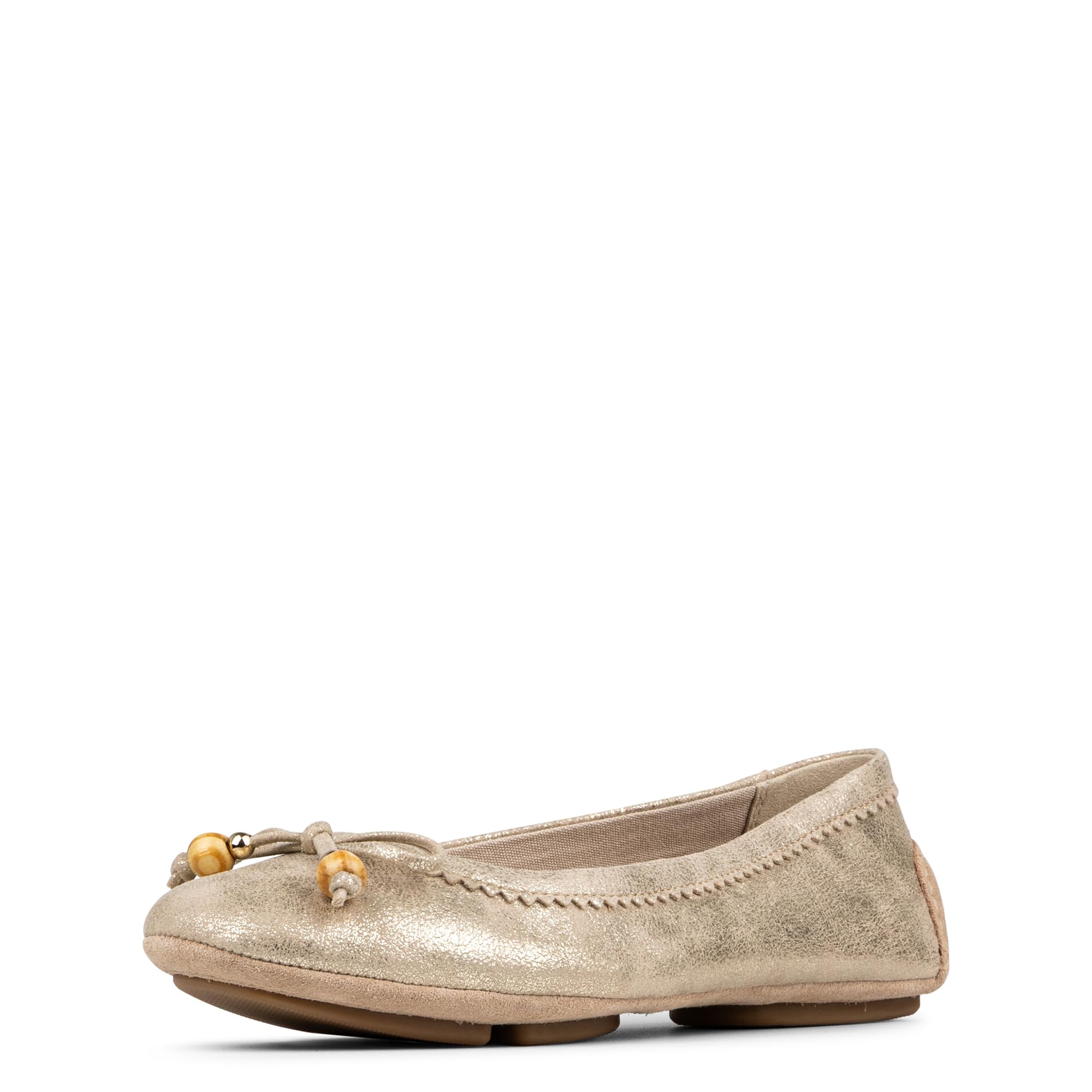 Donald Pliner Women’s Rosita Flats, Size 6 in Platino Metallic Suede, Dressy Casual Flats for Women, Everyday Closet Essential Comfortable Flat Shoes for Ladies Office Work, Business, Events