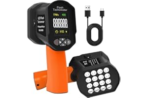 Handheld LED Stroboscope 60–100000 RPM, WapoRich Digital Non-Contact Strobe Tachometer with 0.001% Accuracy, Rechargeable RPM