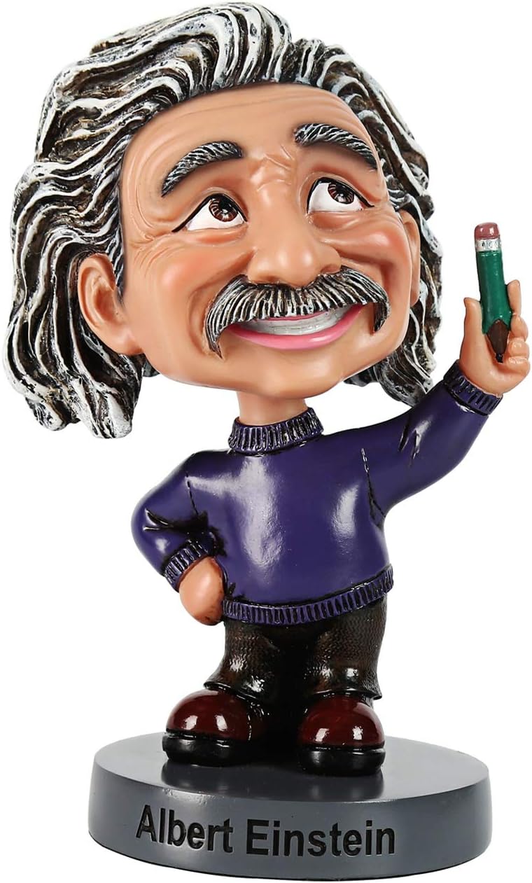 HandCrafted Polyresin Albert Einstein Bobblehead Action Figure for Car