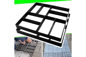 CJGQ 2 Pack 15.7"x15.7"x1.57" Walk Path Maker Reused Concrete Molds Pathmate Stone Molding Stepping Stone Paver Walk Way DIY Path Paving Garden Yard Patio Mold (8-Grid)…