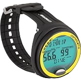 Cressi Donatello Scuba Dive Computer, Single-Button Interface, Black/Yellow | Freediving Gauge Mode, User-Selectable Deep Stops, Windows &amp; Mac Logs, User-Changeable Battery, Dive Watch for Fall Dives