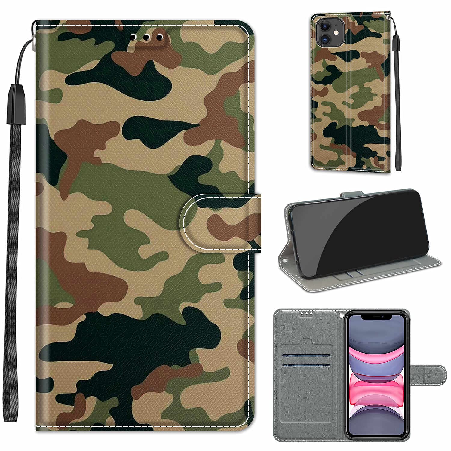 TOMYOU Compatible with iPhone 11 Case, High-grade Pattern Design Leather Flip Wallet Phone Case Cover for Apple iPhone 11