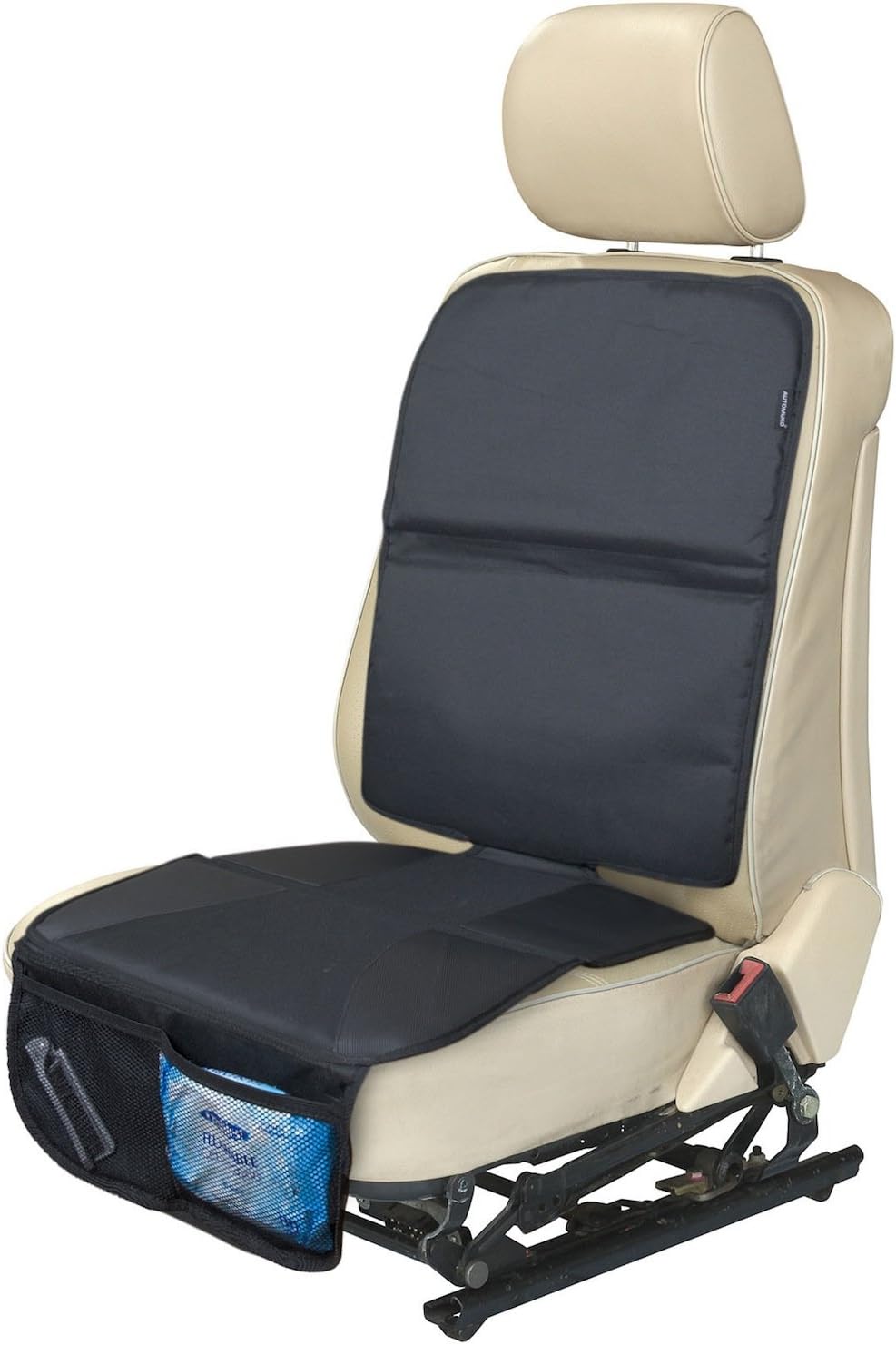 AutoMukoCar Seat Protector, for Baby Seat with Mesh Pockets Keeps Your Car Seat Tidy and Neat - Prevents Skid Marks, Wears and Tears (with One-Year Limited Warranty), Black