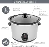 Quest 35280 Slow Cooker 5 L Compact Stainless Steel 320W 3 Settings view 2