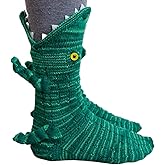 Owl's-Yard Novelty Animal Socks - Cute Knit Crocodile & Alligator Socks for Men & Women - Winter Warm Thick