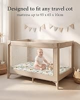 Yoofoss Travel Cot Fitted Sheets 65 x 95 cm Green Giraffes 2 Pack view 2