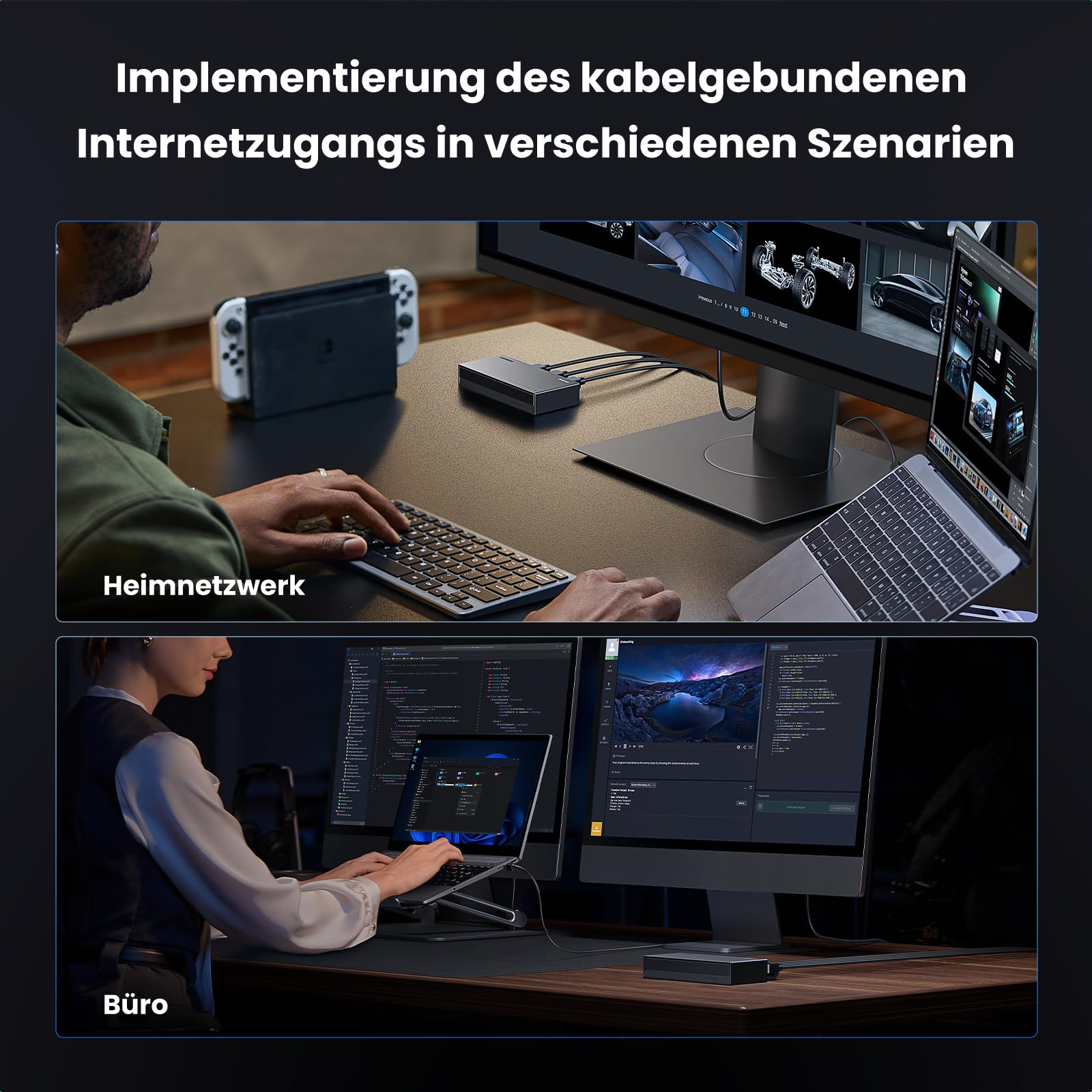 UGREEN LAN Switch 8-Port Netzwerk Switch Gigabit Switch automatische Geschwindigkeit von 10/100/1000Mbps, Duplexanpassung,Plug and Play,Ethernet Switch für TV/Laptop/Switch/Router/Monitor 5