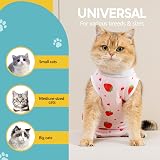 Avont 2 Pack Cat Recovery Suit Kitten Onesie After Surgery Cherry Strawberry M view 5