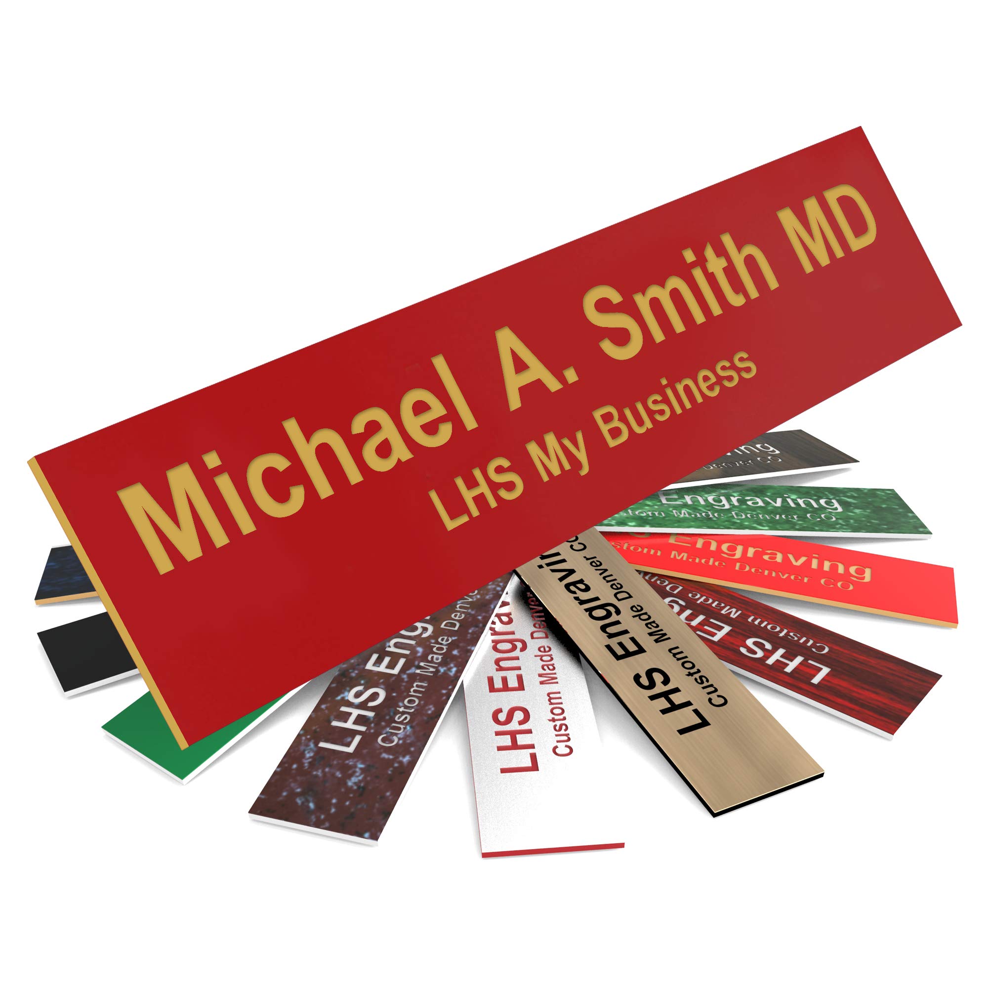 Engraved Name Plates for Door Sign Personalized Red