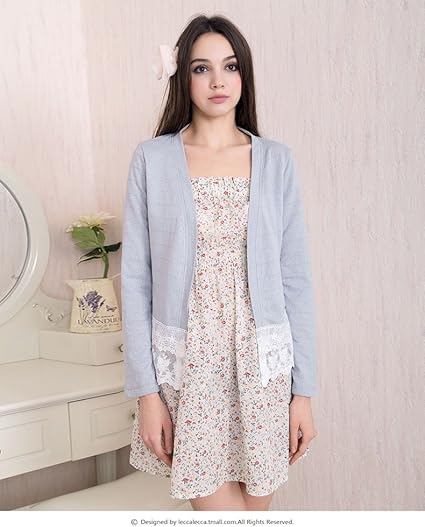 Amazon ルームウェア レディース リラックス 可愛い フリル レース カーディガン 長袖 薄手 部屋着 Lc1401 M038 商品は カーディガンのみです カーディガン ボレロ 通販