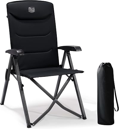 TIMBER RIDGE Oversized Folding Camping Chair 150kg High Back Black