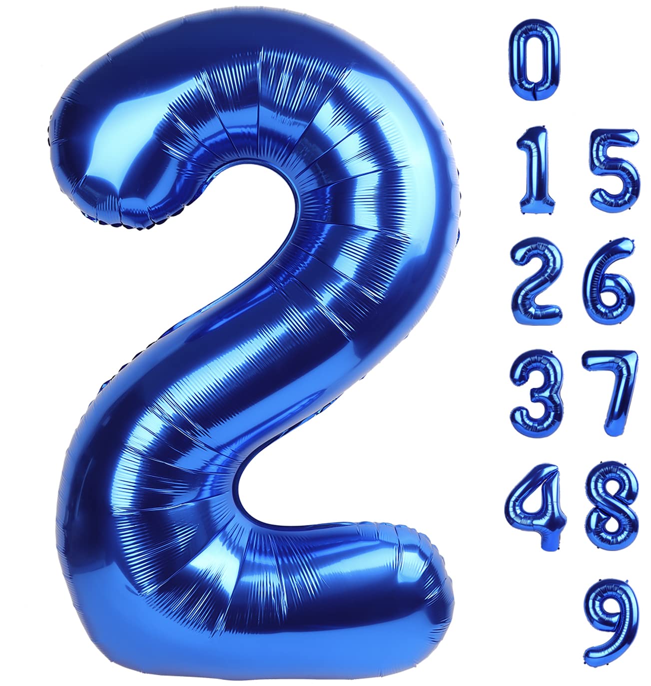 Photo 1 of Numbers Balloon 40 Inch 2 Navy Blue Balloon Number Birthday Decorations, 2nd 12 21st Party Celebrations Decorations Graduations Baby