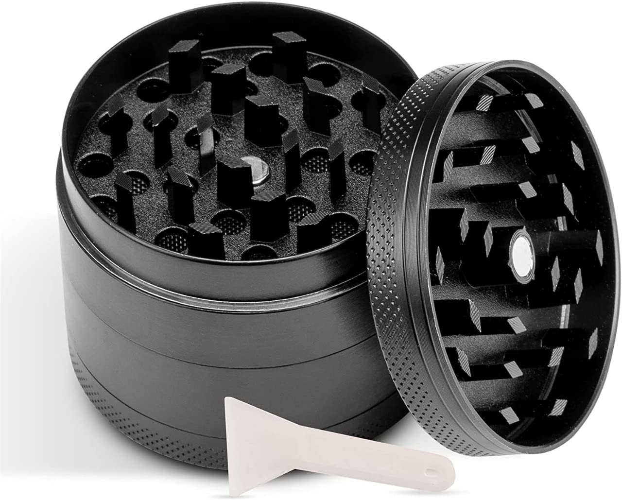 Glamified Herb Grinder Metal, Zinc Alloy Metal Grinders for Herbs Magnetic Grinder Fir Herb - Black