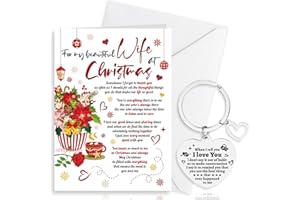 HOWAF Wife Christmas Card for Wife, Merry Christmas Card Wife Xmas Card with Envelope Holiday Cards Christmas Cards from Husb