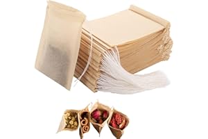 Tea Bags for Loose Tea, 300 Pcs Empty Tea Bags, Disposable Drawstring Tea Filter Bags for Boose Tea and Coffee (3.54 x 2.75 i