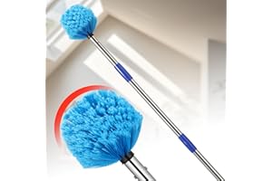 COGARDENSHOWER Cobweb Duster with Extension Pole - 6ft Adjustable Spider Web Brush with Pole,Non-Shedding Fluffy Bristles,Cob Webber Duster for House Ceiling,Outdoor - Spiderweb Remover Cleaning Tool Long Handle