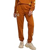 Hanes Womens Originals Midweight Fleece Joggers, Sweatpants with Pockets, Place Flowers, 30", Plus