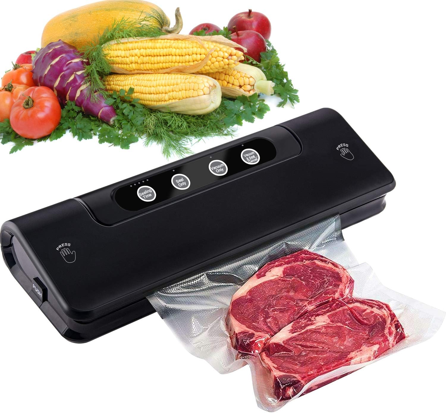ACMETOP Vacuum Sealer with Starter Kit, Vacuum Sealing Machine for Both Dried and Wet Fresh Food, Automatic Vacuum Air Sealing System for Food Storage, Preservation and Sous Vide