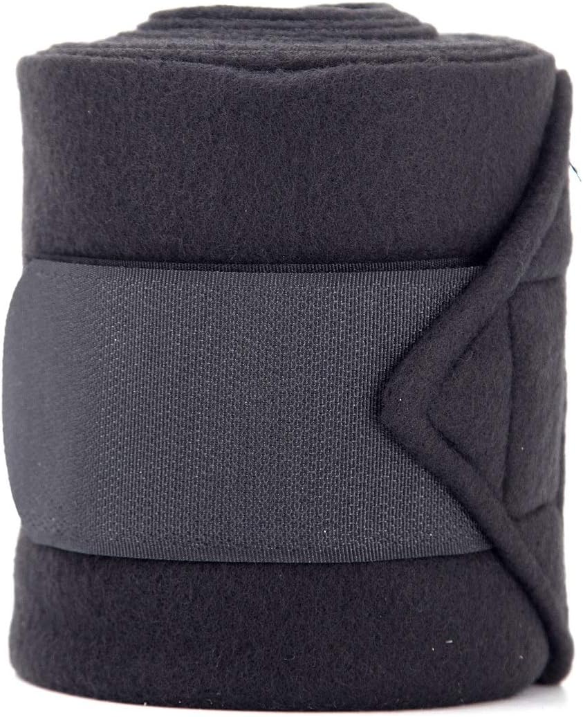 Merauno Fleece Dressage Polo Exercise Bandage Set of 4, Black, 6.6 feet - Image 4