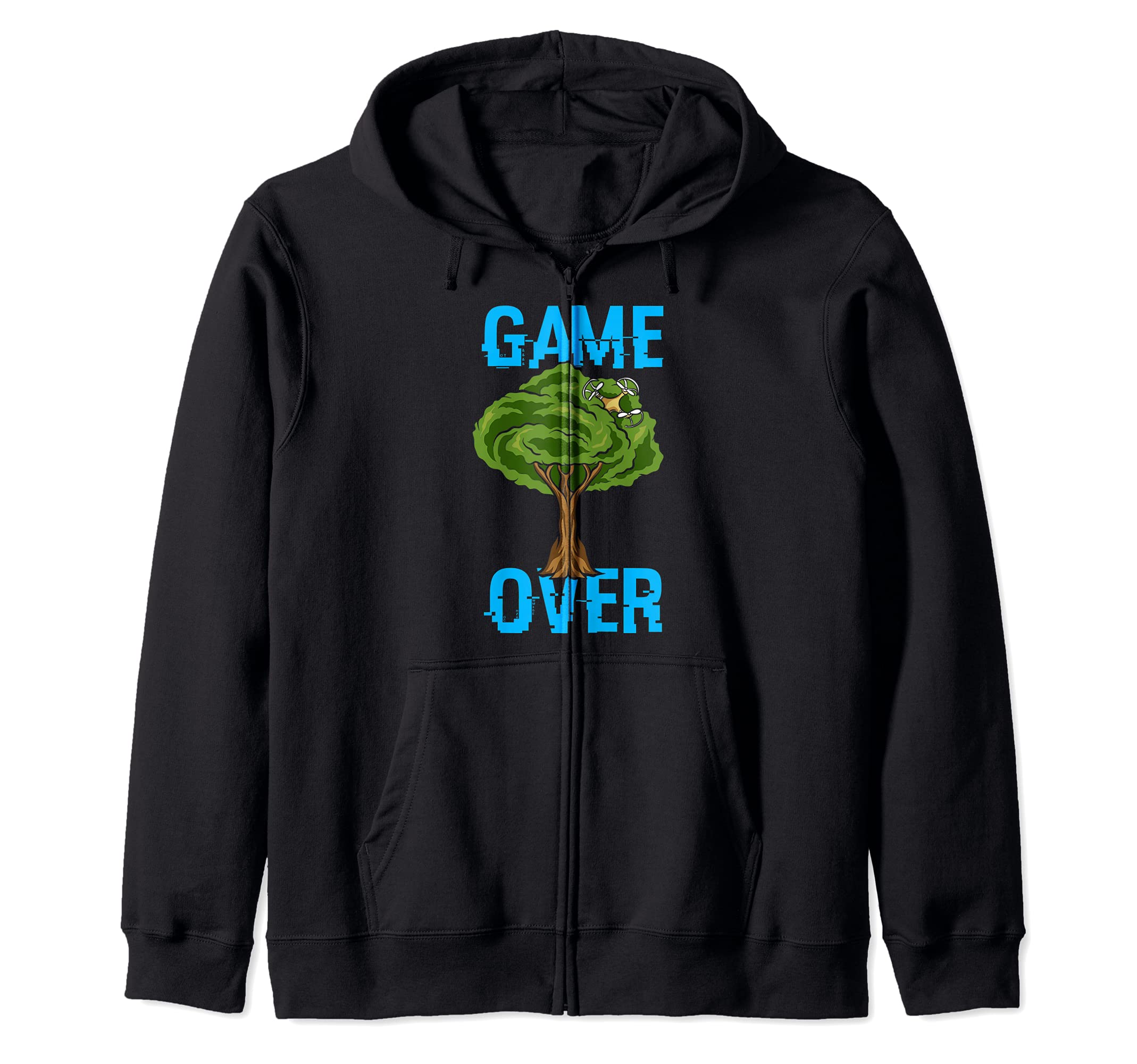 Game Over - Drone stuck in a tree - Funny Drone Pilot Zip Hoodie
