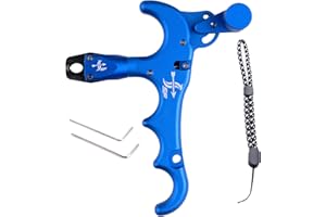GQT Bow Release for Compound Bow, 4-Finger Archery Release Trigger, 360° Rotatable Thumb Release Aid