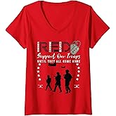 Womens Red Friday Military On Friday We Wear Red Support Our Troops V-Neck T-Shirt