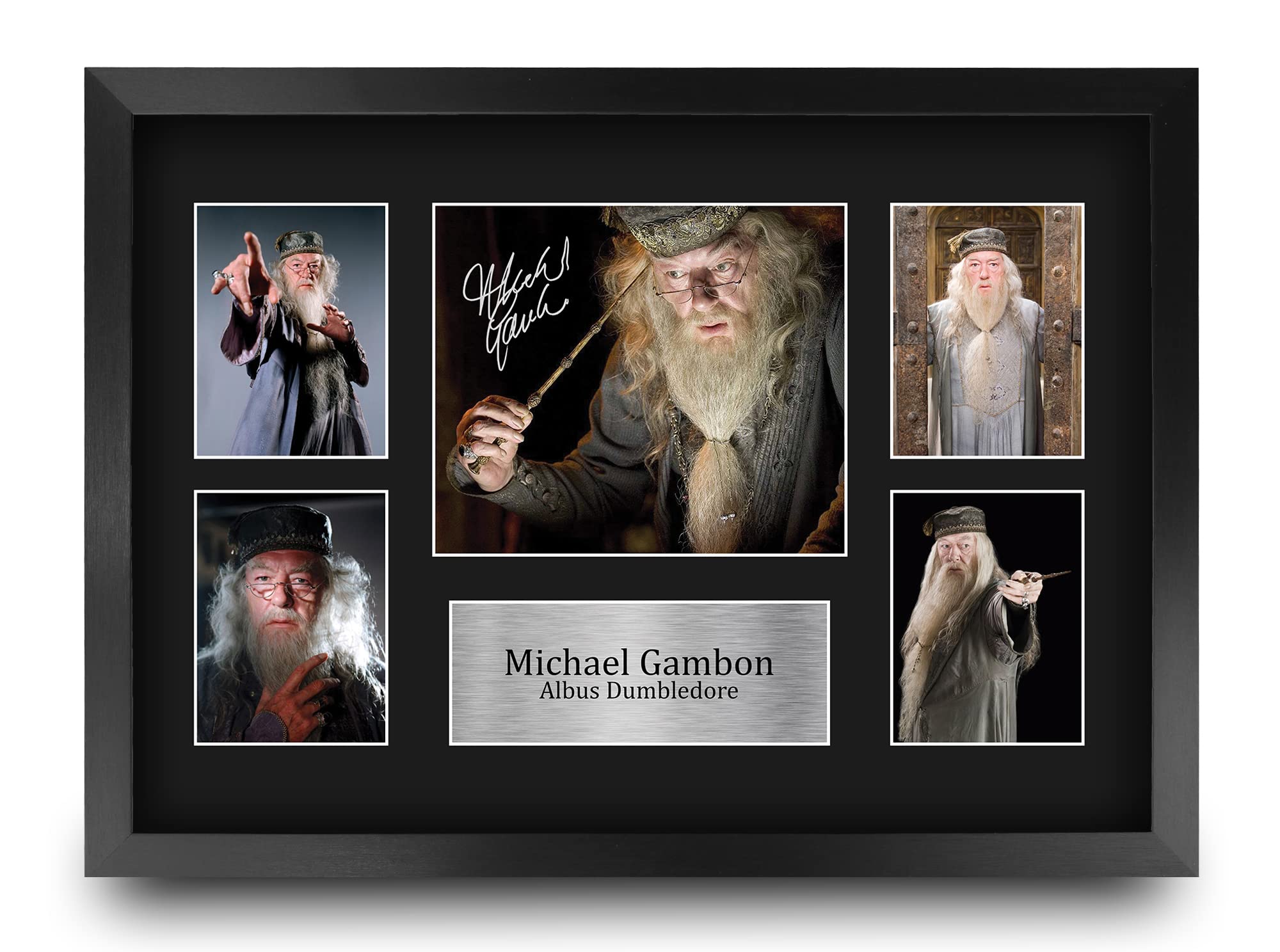 HWC Trading FR A3 Michael Gambon Harry Potter Albus Dumbledore Gifts Printed Signed Autograph Picture Display for Movie Memorabilia Fans - A3 Framed