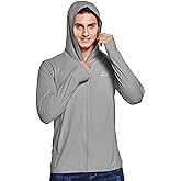 Willit Men's UPF 50+ Light Jacket Sun Protection Hooded SPF UV Jacket Hiking Fishing Shirt Long Sleeve Full Zip