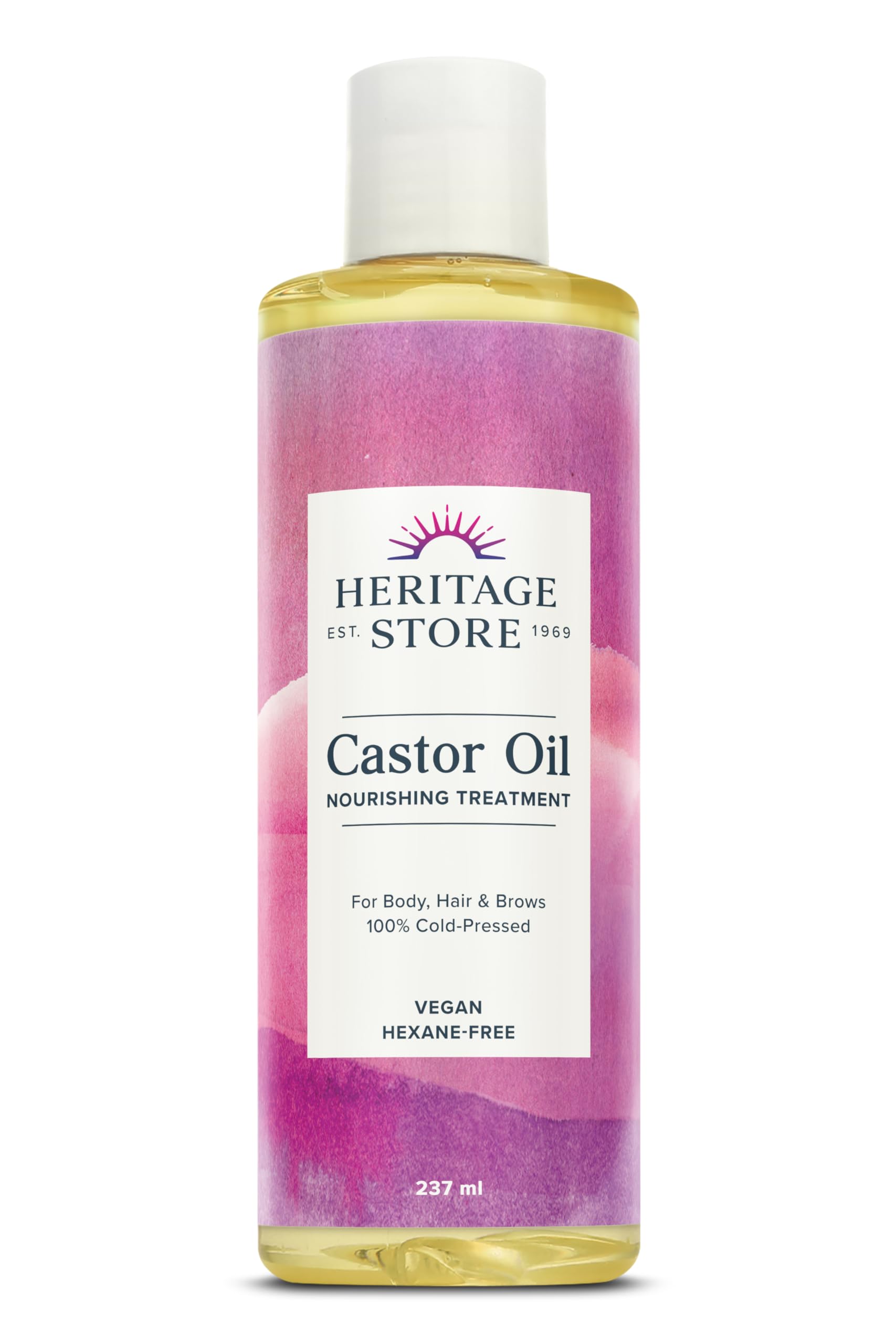 Castor Oil 237ml - Nourishing Hair Growth Oil, Skin Care, Eyelashes & Brows - Pure Cold Pressed, Hexane Free, Vegan & Cruelty Free - Heritage Store