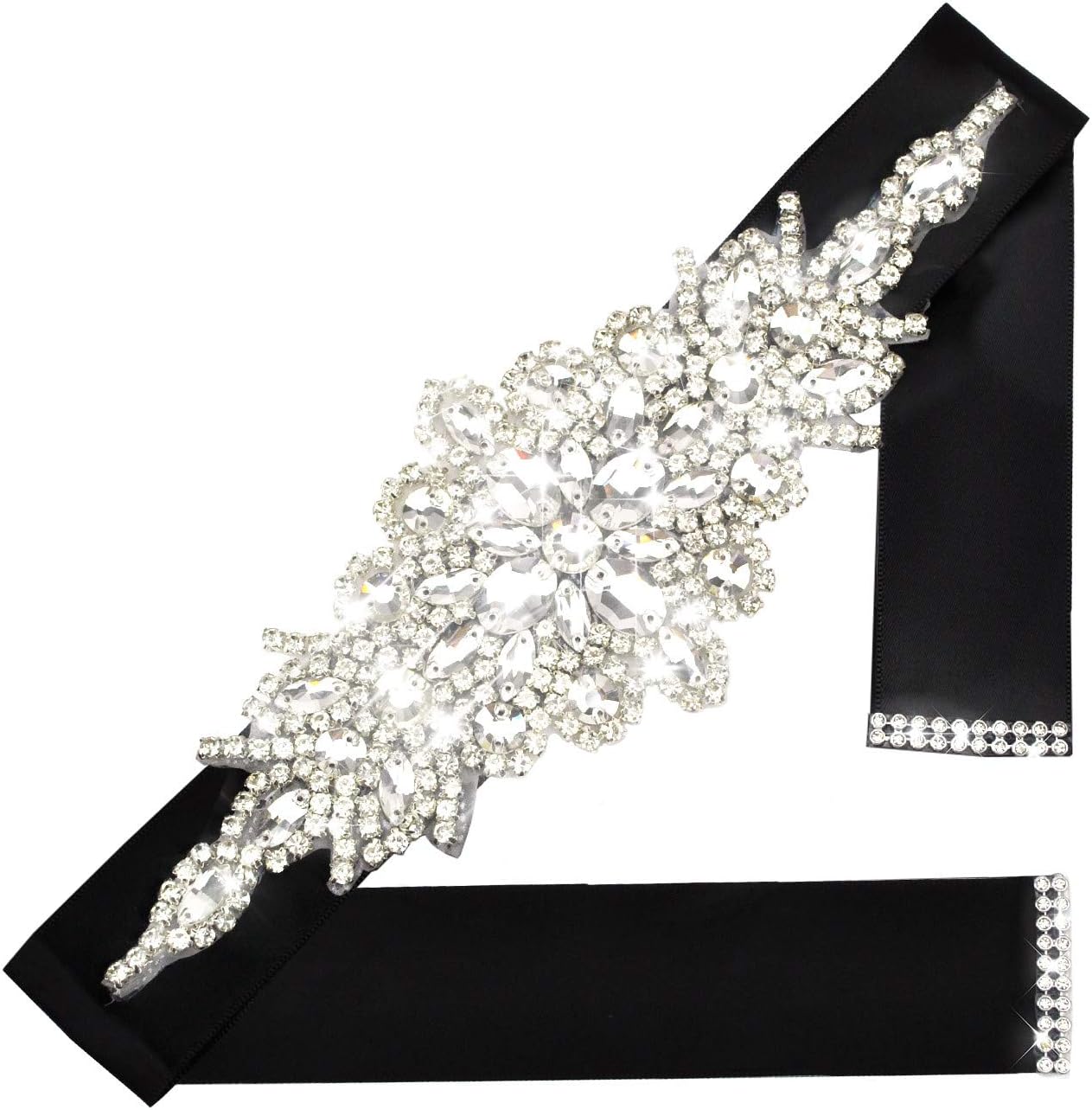 black satin ribbon belt