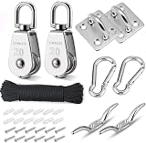 TooTaci M20 Pulley Block System 304 Stainless Steel Nylon Rope Lifting Towing view 1