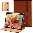 DTTO for iPad Pro 13 inch Case (M4) 2024, Premium Leather Business Folio Stand Cover with Pencil Holder - Auto Wake/Sleep and Multiple Viewing Angles, Built in Hand Strap & Pocket, Brown