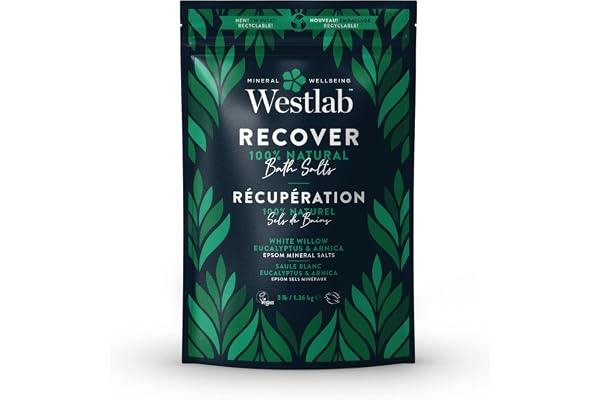 Westlab Bath Salts - Recover - Epsom Bathing Salts with White Willow, Eucalyptus and Arnica – Feel Revived & Ready To Go | 10