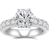 VAXOJEL Moissanite Rings for Women Different Cut D Color VVS1 Moissanite Engagement Ring S925 Sterling Silver Ring Promise Wedding Rings for Wedding Anniversary