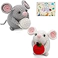 RUQKNO Crochet Kit for Beginners， 2 Pcs Hamster Amigurumi Crochet Animal Kit with Step-by-Step Video Tutorials, Easy-to-Learn Beginner Crochet Kit for Adults, All-in-One DIY Supplies