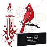 Luvsweets Cardinal Wind Chimes for Outside - Cardinal Gifts for Women, Memorial Wind Chimes for Outdoor, Mom Grandma Sisters Girlfriend Birthday, Home Garden Patio Yard Decor