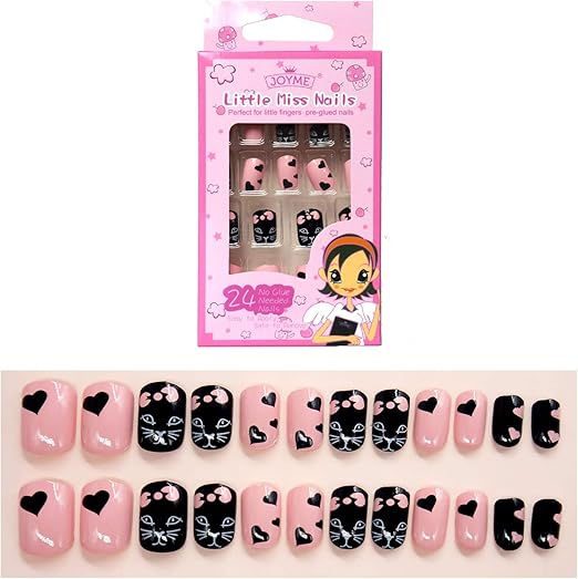 False Nails for Kids 24 Pcs Press On Girls Cute Fake Nails Tips Amazon