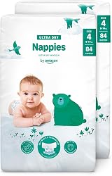 by Amazon Ultra Dry Nappies Size 4 8-14 kg 168 nappies 2 packs