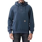TUAOVA Men's Fashion Hoodies Sweatshirts Loose Fit Heavyweight Quarter-Zip Sweatshirt Fleece-Lined Pullover