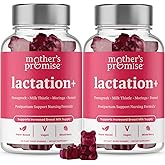 Mother's Promise Lactation Supplement Gummies for Breast Milk Production Increase | Postnatal Lactation Support for Breastfeeding, Nursing & Lactating with Fenugreek, Moringa & Milk Thistle | 2 Pack