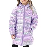 Cutemile 4-12 Years Girls Winter Jacket Long Puffer Coat Water Resistant with Hooded