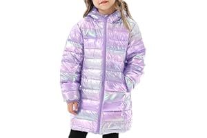 Cutemile 4-12 Years Girls Winter Jacket Long Puffer Coat Water Resistant with Hooded