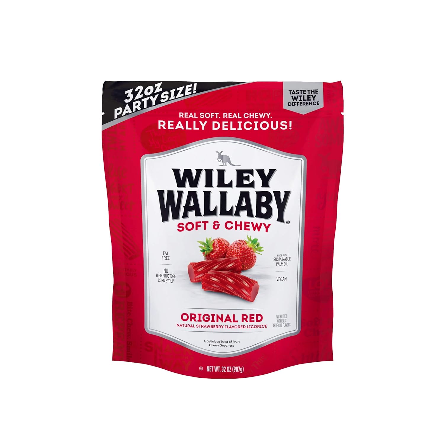 Wiley Wallaby Australian Style Gourmet Licorice, 32 oz. Resealable Bag, 1 Count (Red Licorice)