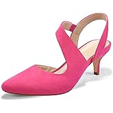 mysoft Women's Dress Shoes Low Heels 2 inch Kitten Pumps Slingback Wedding Party Medium/Wide Width Shoes
