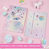 WERNNSAI Unicorn Party Invitations 24 Pack Rainbow Birthday Baby Shower Kids view 6
