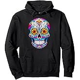 Flower Sugar Skull Day Of The Dead Dia De Los Muertos Funny Pullover Hoodie