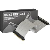 LINKUP PCIE 5.0 Riser Cable | for Vertical GPU Mount | ITX Single Reverse | Graphics Card GPU Ready | Usable with PCIe 4.0 &amp; RX9070/ RTX5090 | 20cm (Total Length 24.5cm)