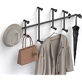 SSNEWOG Large Coat Hooks Wall Mount, Minimalist Black Coat Rack Wall Mount, 31'' Long Heavy Duty Coat Rack Wall Mounted with 10 Hook for Room Entryway, Bedroom, Cloakroom, Hallway