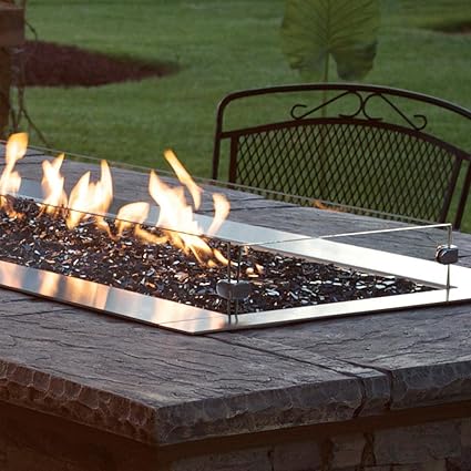 Oriflamme Fire Pit Fire Table Glass Wind And Fire Screen Guard 17