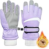 Kids Winter Snow Ski Gloves for Boys Girls Children Snowboard Waterproof Thermal Fleece Gloves for Cold Weather